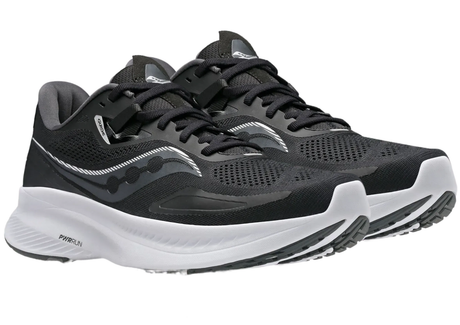 Saucony Womens Guide 15 Wide Athletic Sneakers Running Shoes - Black/White