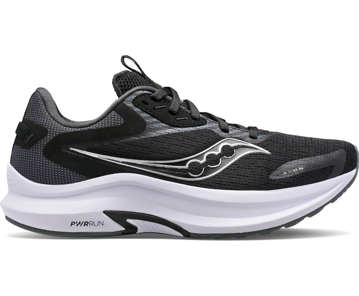 Saucony Womens Axon 2 PwrRun Sneakers Runners Running Shoes - Black/White