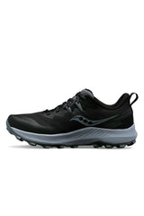 Saucony Womens Peregrine 14 Wide Shoes Sneakers Runners in Black/Carbon