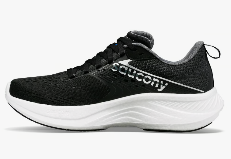 Saucony Womens Ride 17 Wide Shoes Sneakers Runners in Black/White