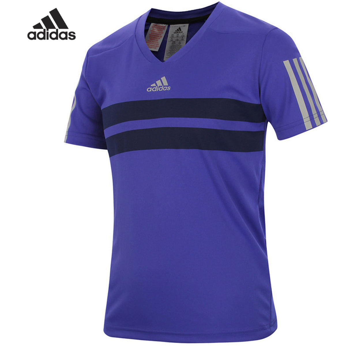 Adidas Boy's Andy Murray Barricade T-Shirt Purple V-Neck Tee Sports Athletic