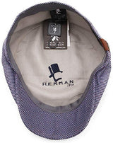 Herman Mens Made In Italy Flat Cap Ivy Pure Mulberry - Navy