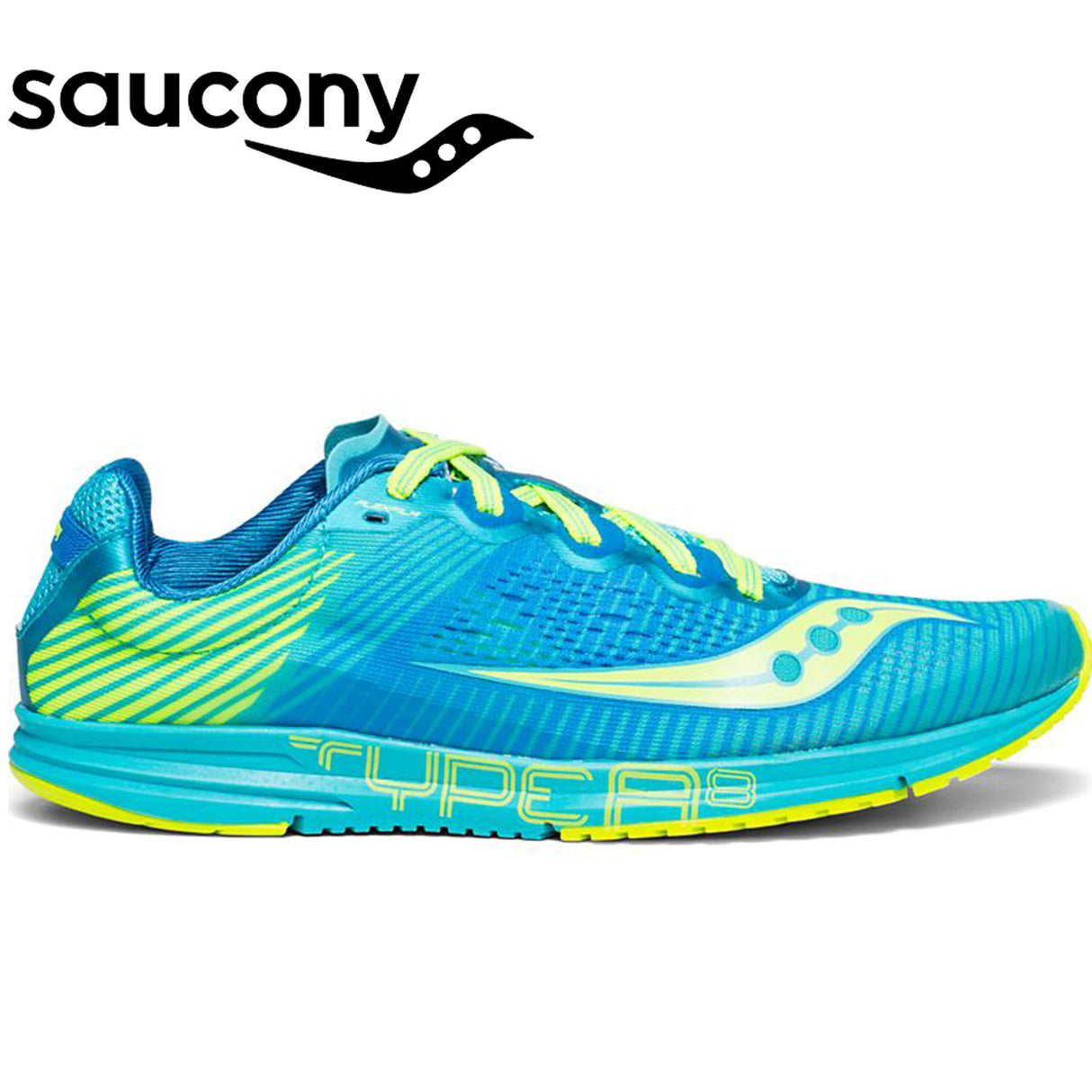 Saucony Women's TYPE A8 Racing Runners Sneakers Running Shoes - Blue/Citron