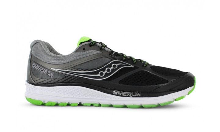 Saucony Mens Guide 10 Sneakers Runners Running Shoes - Black/Slime