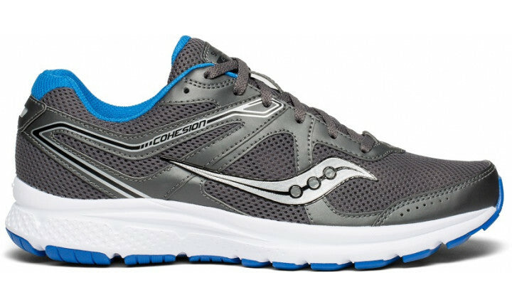 Saucony Mens Grid Cohesion 11 Runners Sneakers Running Shoes - Charcoal/Blue