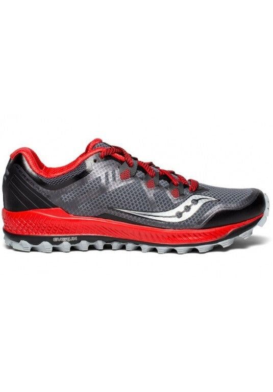 Saucony Mens Peregrine 8 Trail Hiking Shoes Runners Running Sneakers - Black/Red