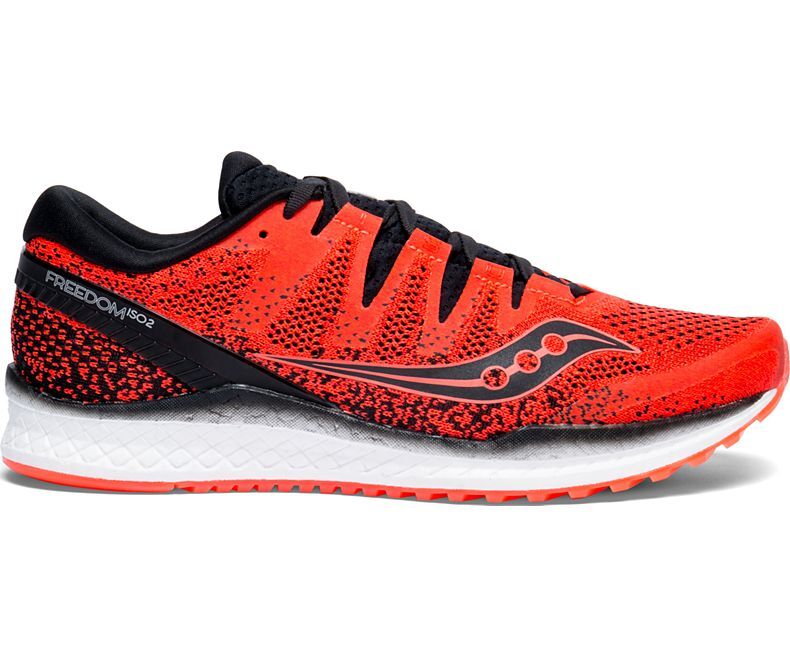 Saucony Mens Freedom ISO 2 Sneakers Runners Running Shoes - Vizi Red/Black