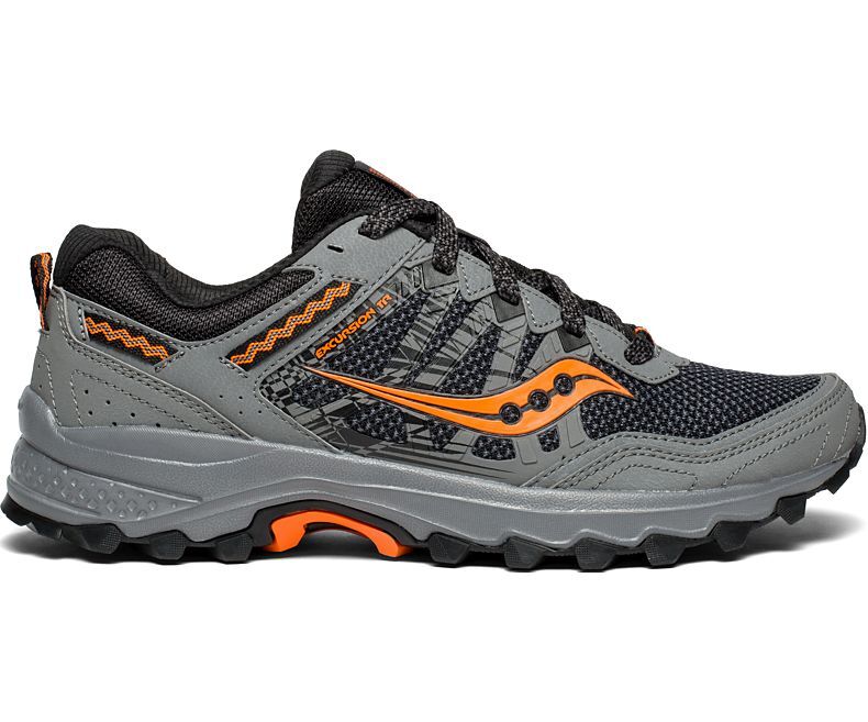 Saucony Mens Excursion TR12 Sneakers Runners Running Shoes - Grey/Orange