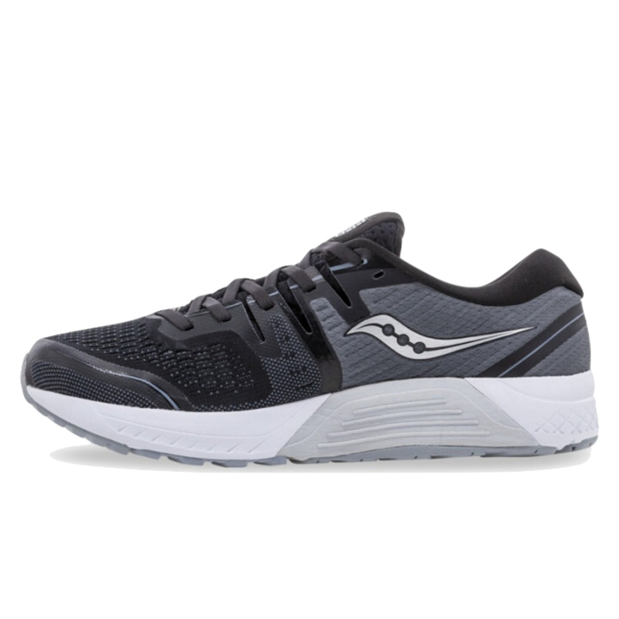 Saucony Mens Guide ISO 2 Sneakers Runners Shoes - Grey/Black