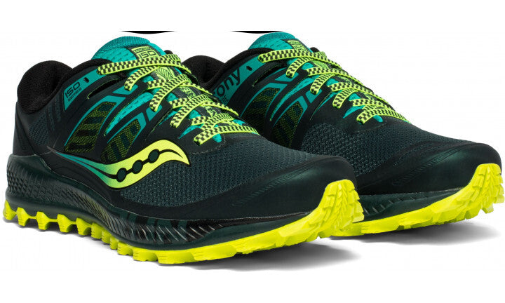 Saucony Mens Peregrine ISO Sneakers Runners Shoes Trail Running - Green/Teal