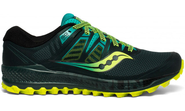 Saucony Mens Peregrine ISO Sneakers Runners Shoes Trail Running - Green/Teal