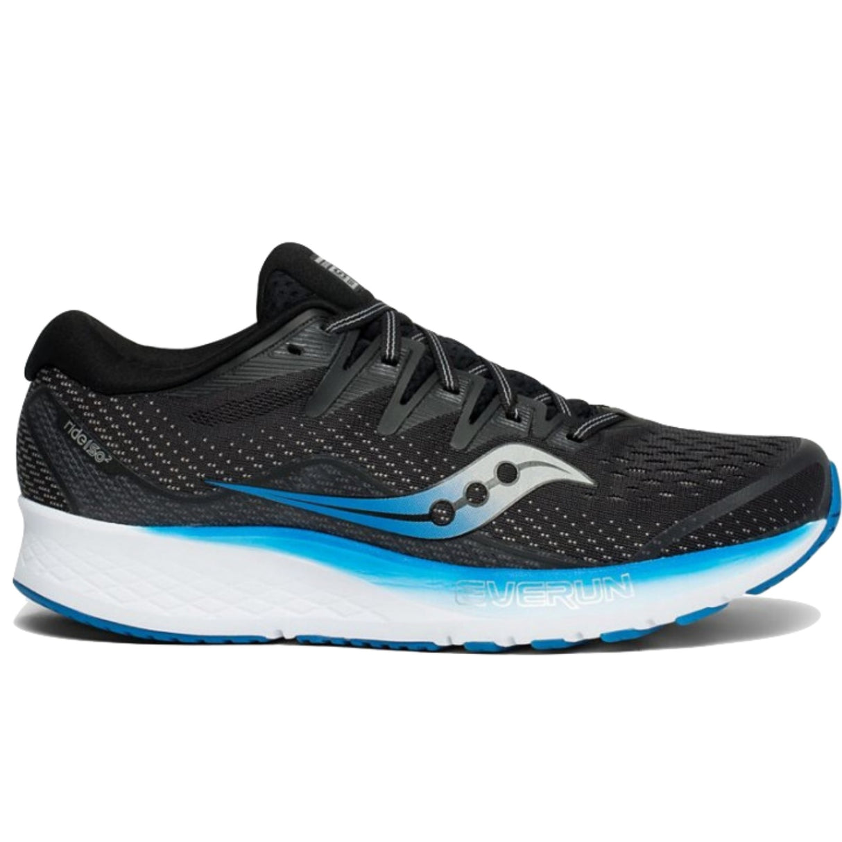 Saucony Mens Ride ISO 2 Sneakers Runners Running Shoes - Black/Blue