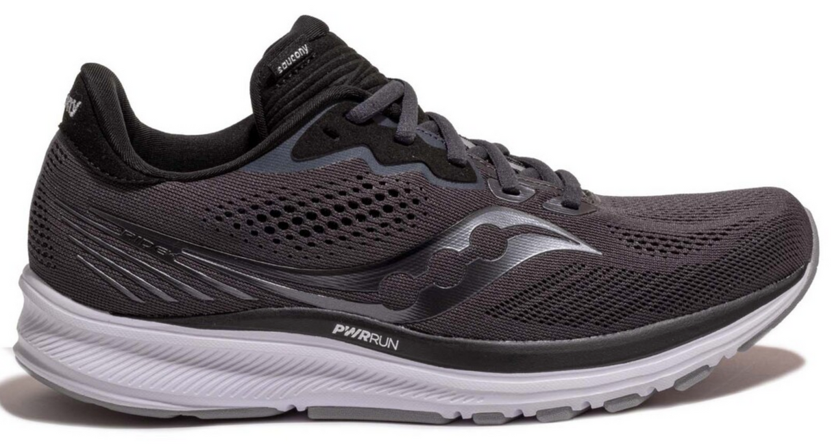 Saucony Mens Ride 14 Shoes Runners Athletic Sneakers Running - Charcoal/Black