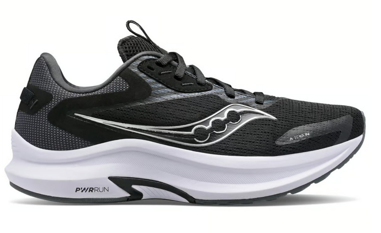 Saucony Mens Axon Sneakers Runners Athletic Running Shoes - Black/White