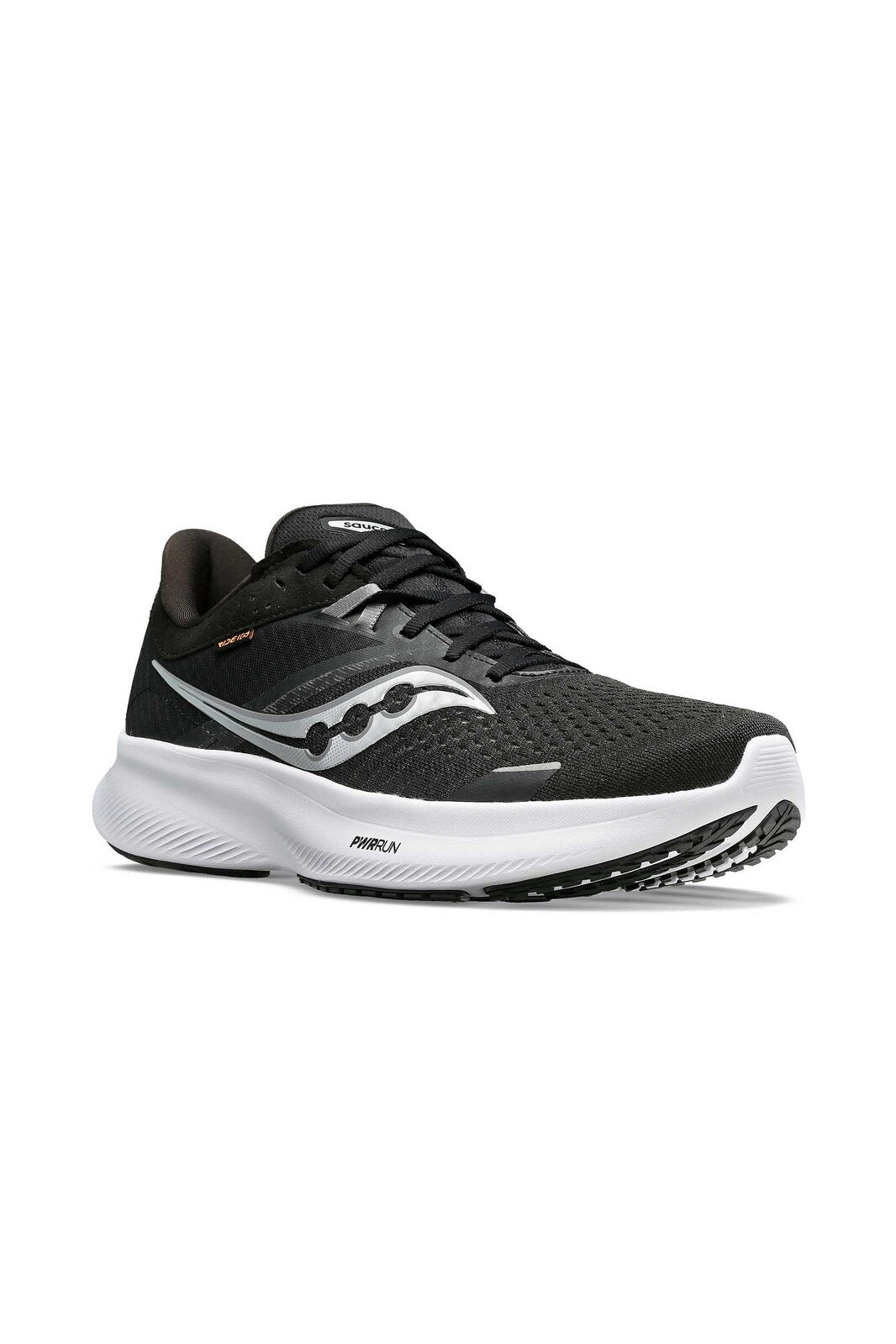 Saucony Mens Ride 16 Supportive Running Shoes Sneakers - Black/White