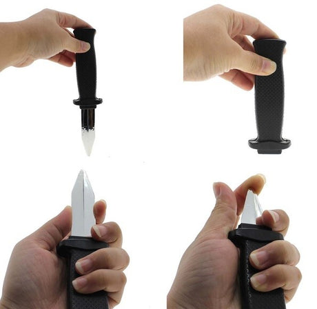 TRICKY DISAPPEARING FAKE KNIFE Prank Blade Novelty Trick Stage Toy Prop Game