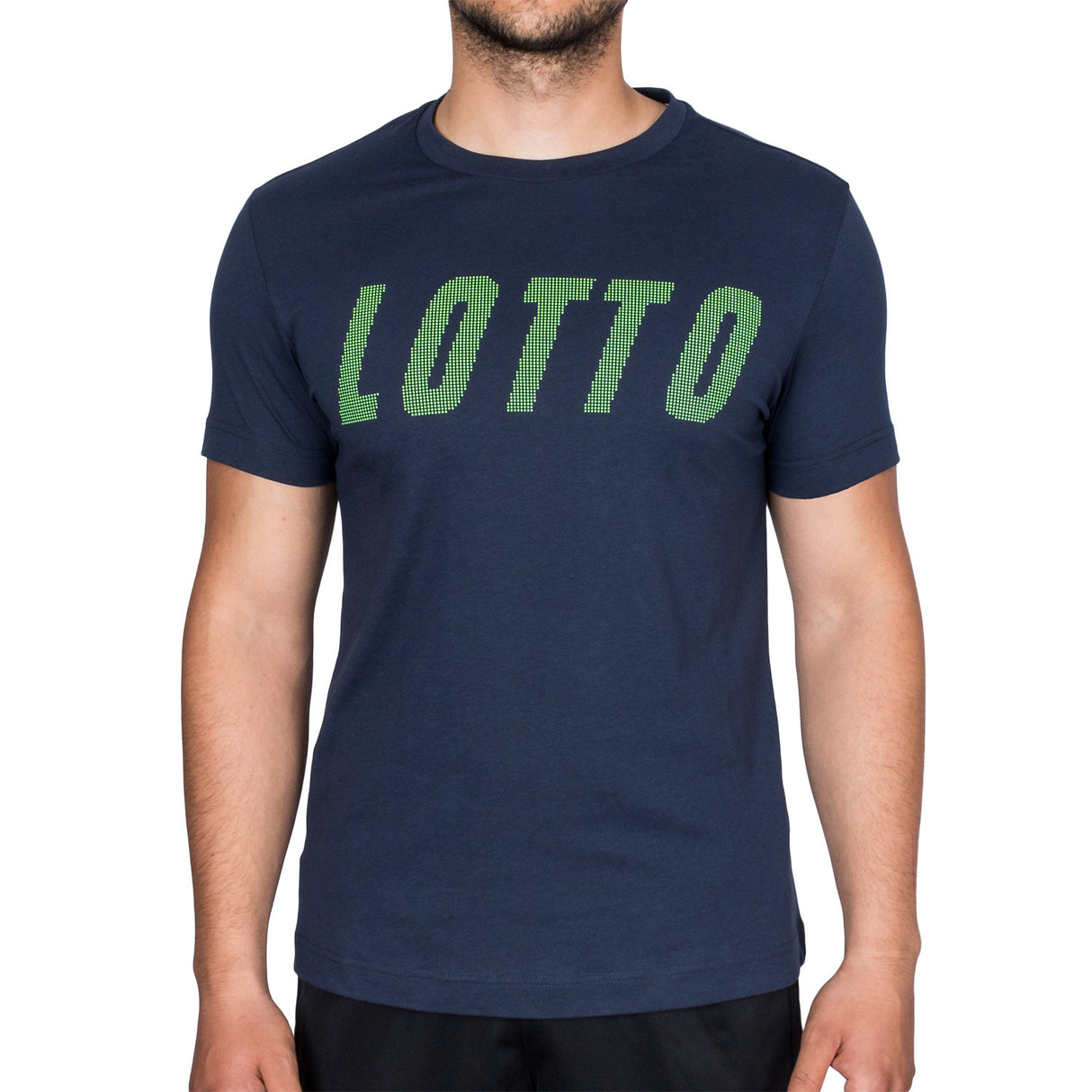 Lotto Mens L73 Logo Tee Shirt Sports Tennis Training - Navy/Yellow