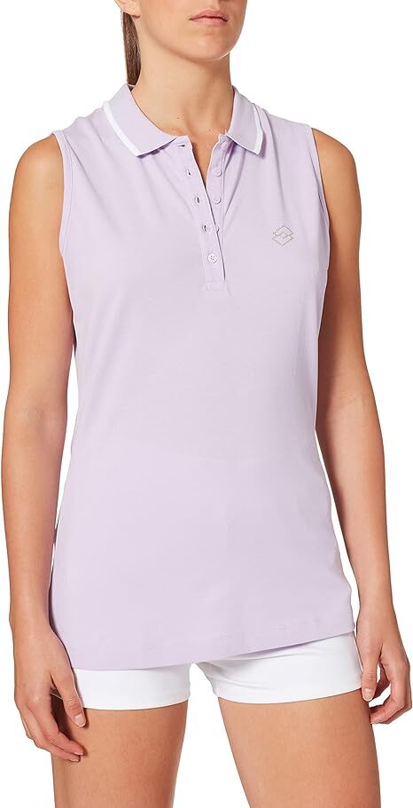 Lotto Womens Polo L73 Sleeveless Cotton Italian Sport Design - Violet