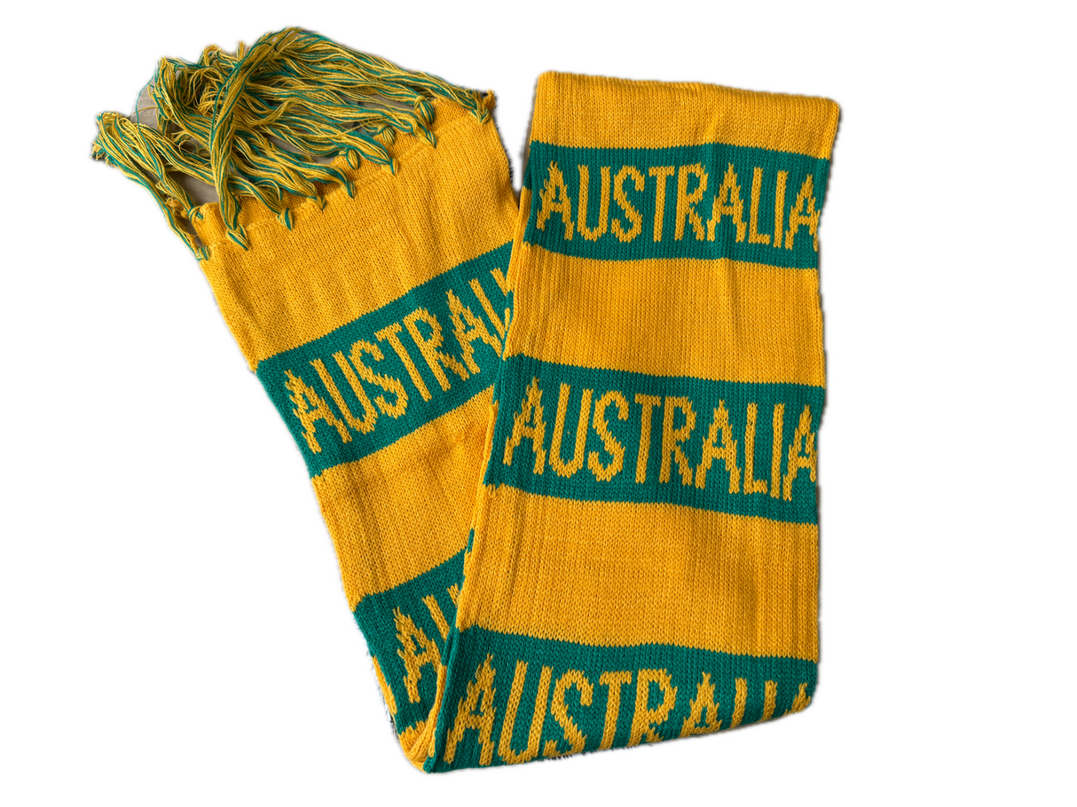 Australia Scarf Olympics Soccer Football Team Supporter Green & Gold Yellow