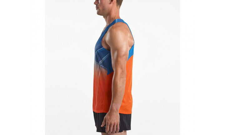 Saucony Mens Endorphin Running Singlet Sleeveless Shirt Top Gym Tank