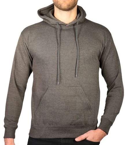 Adult Mens 100% Cotton Fleece Hoodie Jumper Pullover Sweater Warm Sweatshirt