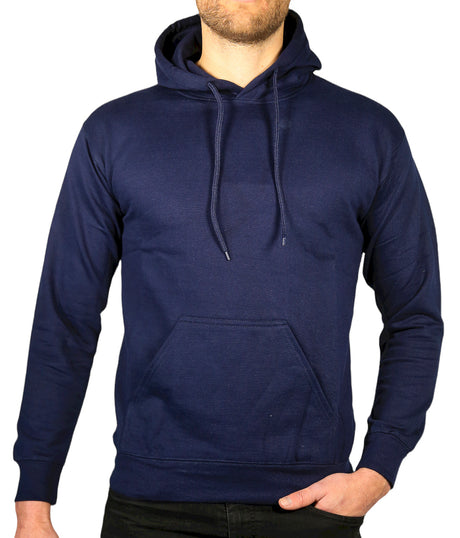 Adult Mens 100% Cotton Fleece Hoodie Jumper Pullover Sweater Warm Sweatshirt - Charcoal Grey