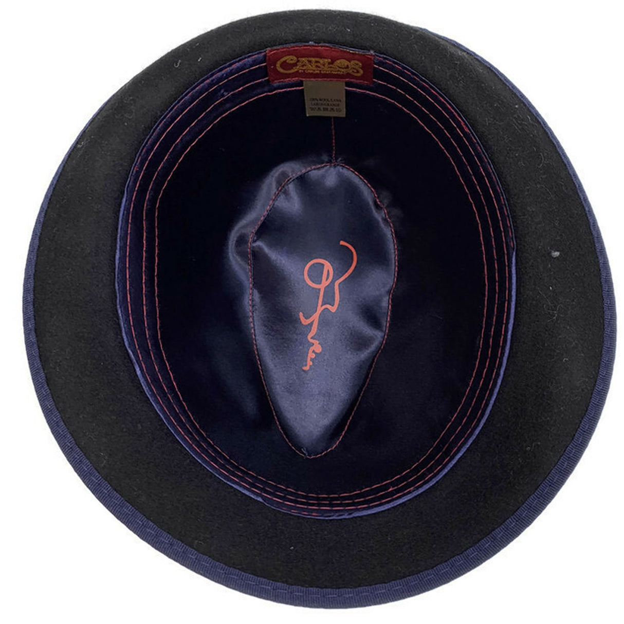 Carlos Santana 100% Wool Felt Soft Trilby Hat Music Note - Black