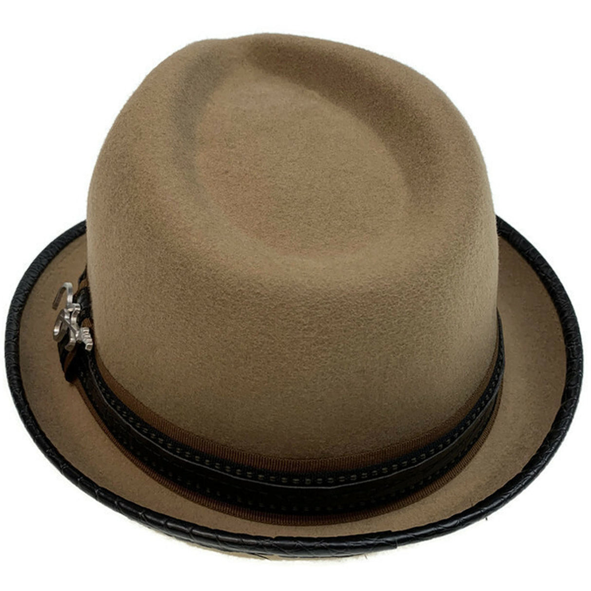 Carlos Santana 100% Wool Felt Soft Trilby Hat Music Note  -  Brown