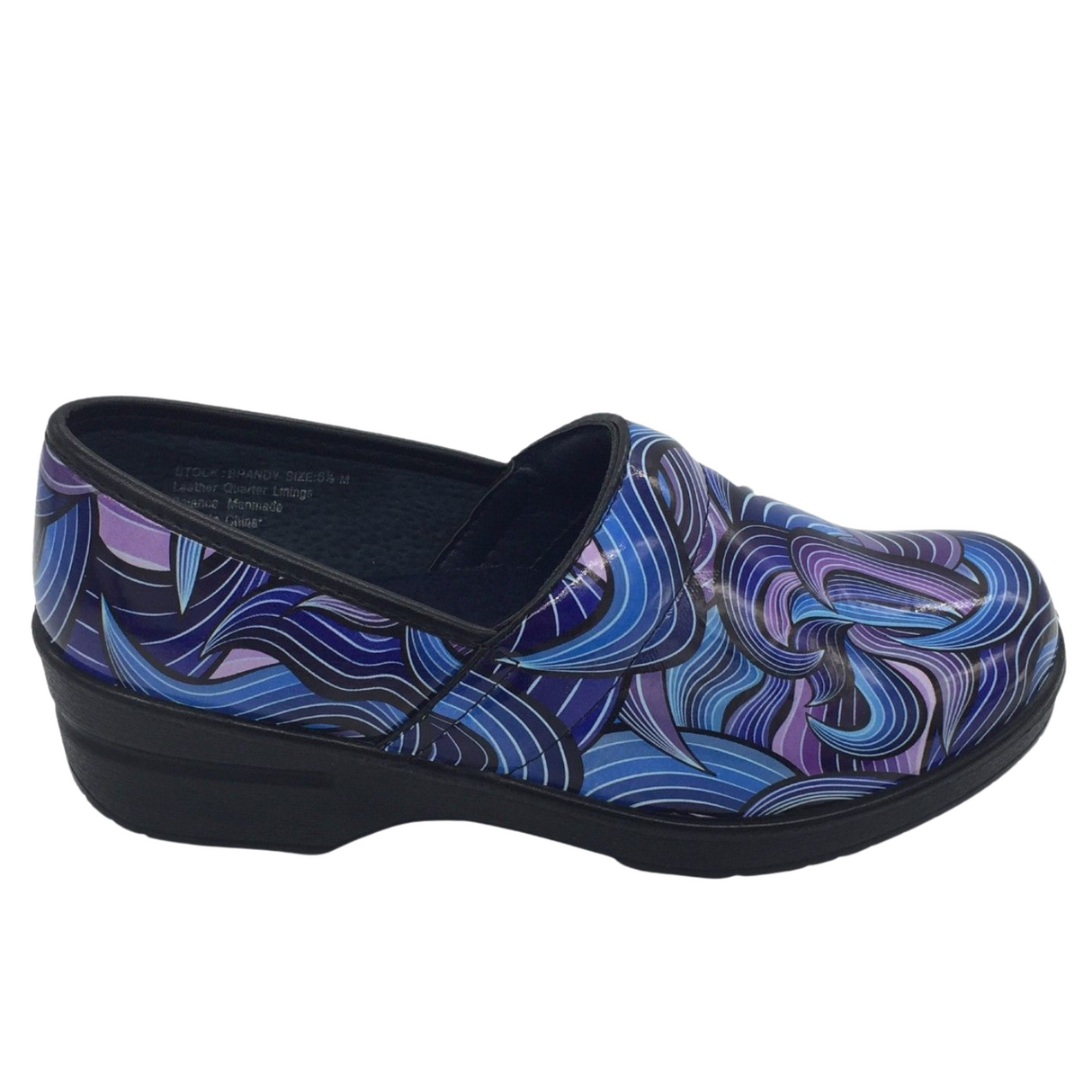 SAVVY Brandy Nursing Shoes Slip On Womens Work Working Hospitality Comfort Soft - Blue Swirl