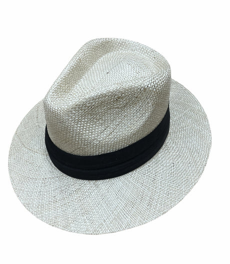 Natural Fibre Cooler Outback Fedora Panama Hat Summer Breathable w/ Black Band