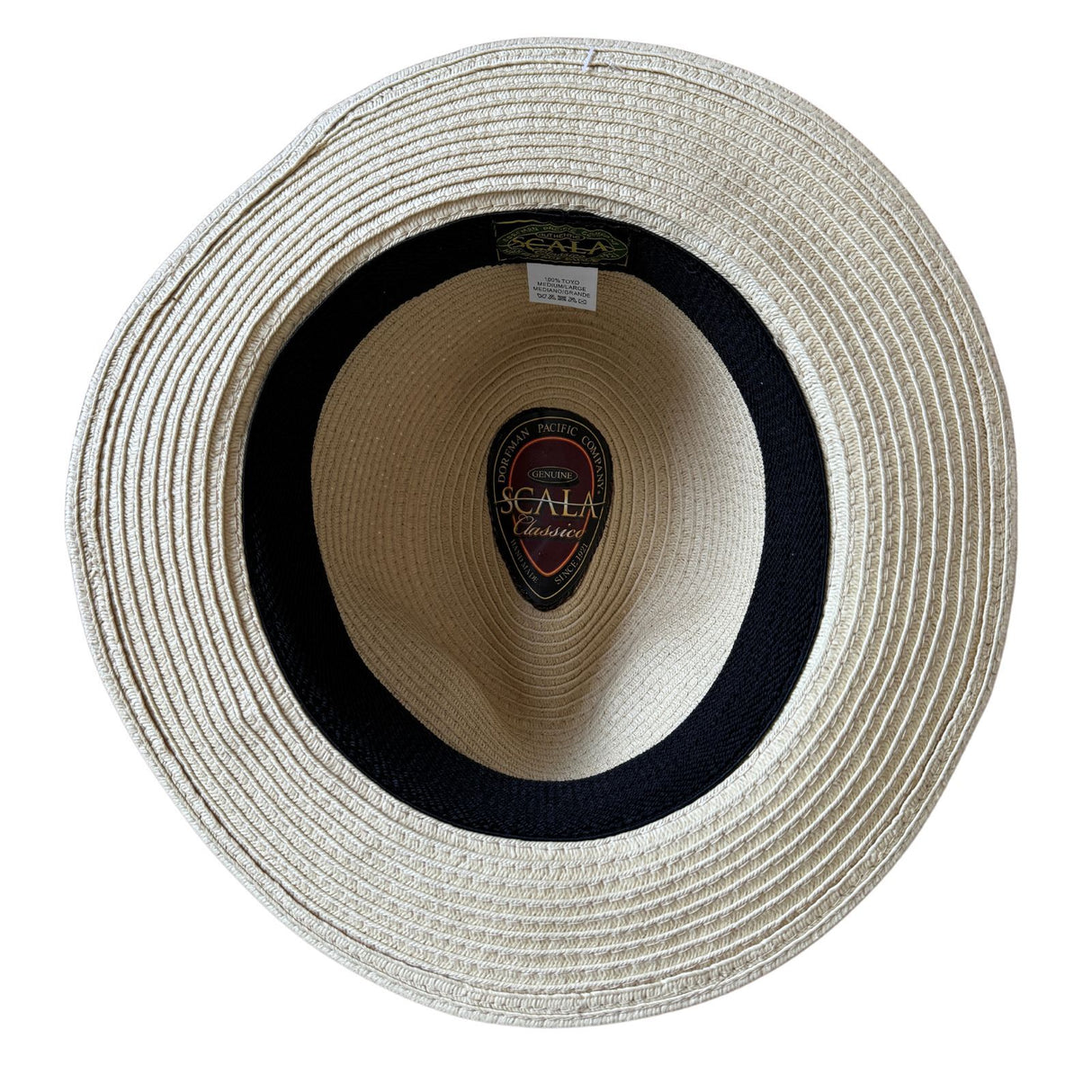 Scala Toyo Straw Hat Panama Fedora Handmade - Beige