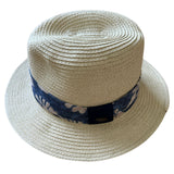 Scala Toyo Straw Hat Panama Fedora Handmade - Beige