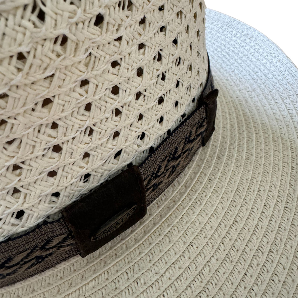 Scala Toyo Straw Hat Panama Fedora Handmade - Beige