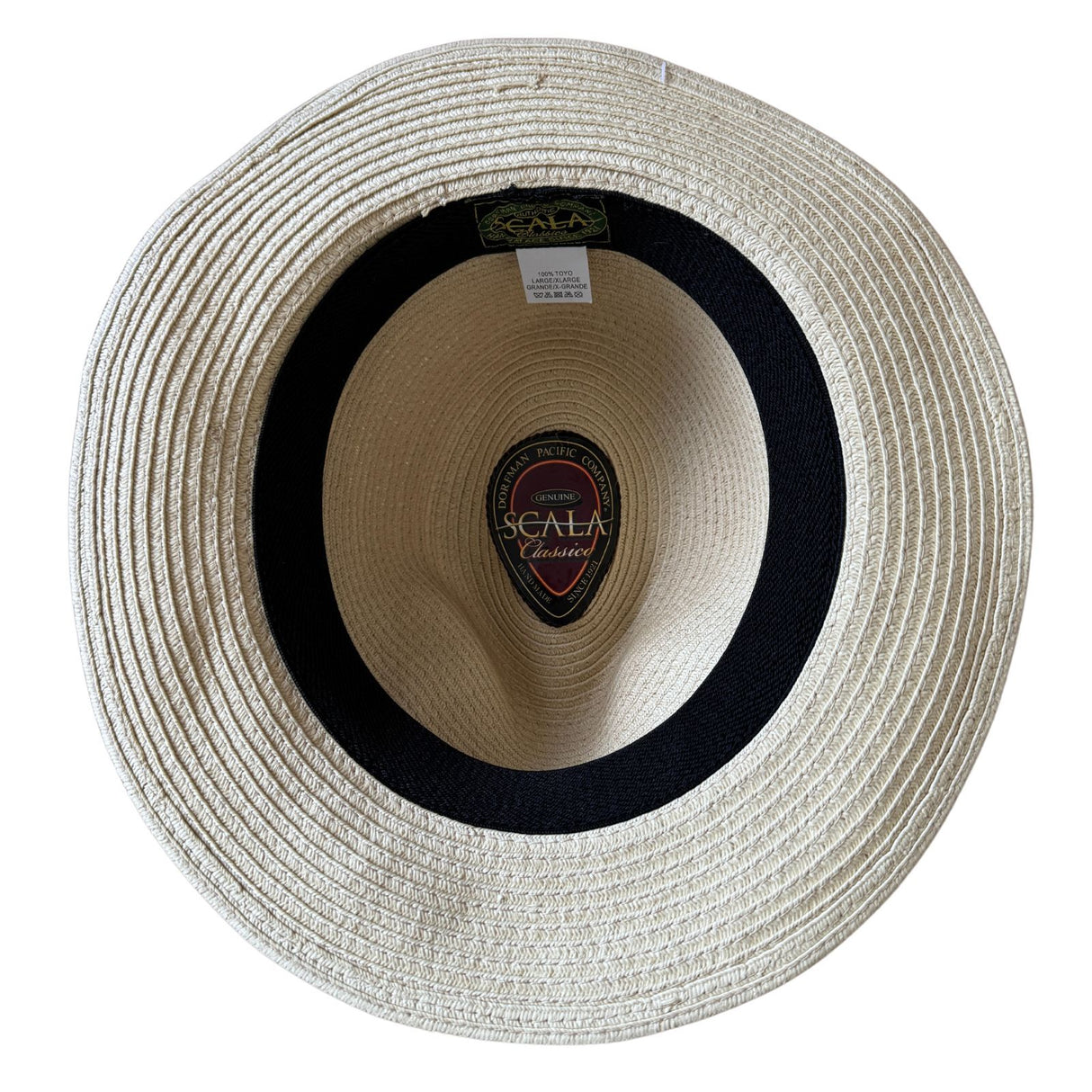 Scala Toyo Straw Hat Panama Fedora Handmade - Natural