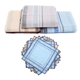 5pc Set Mens Woven Warm Knit Scarf +4 100% Cotton Handkerchiefs Hankies