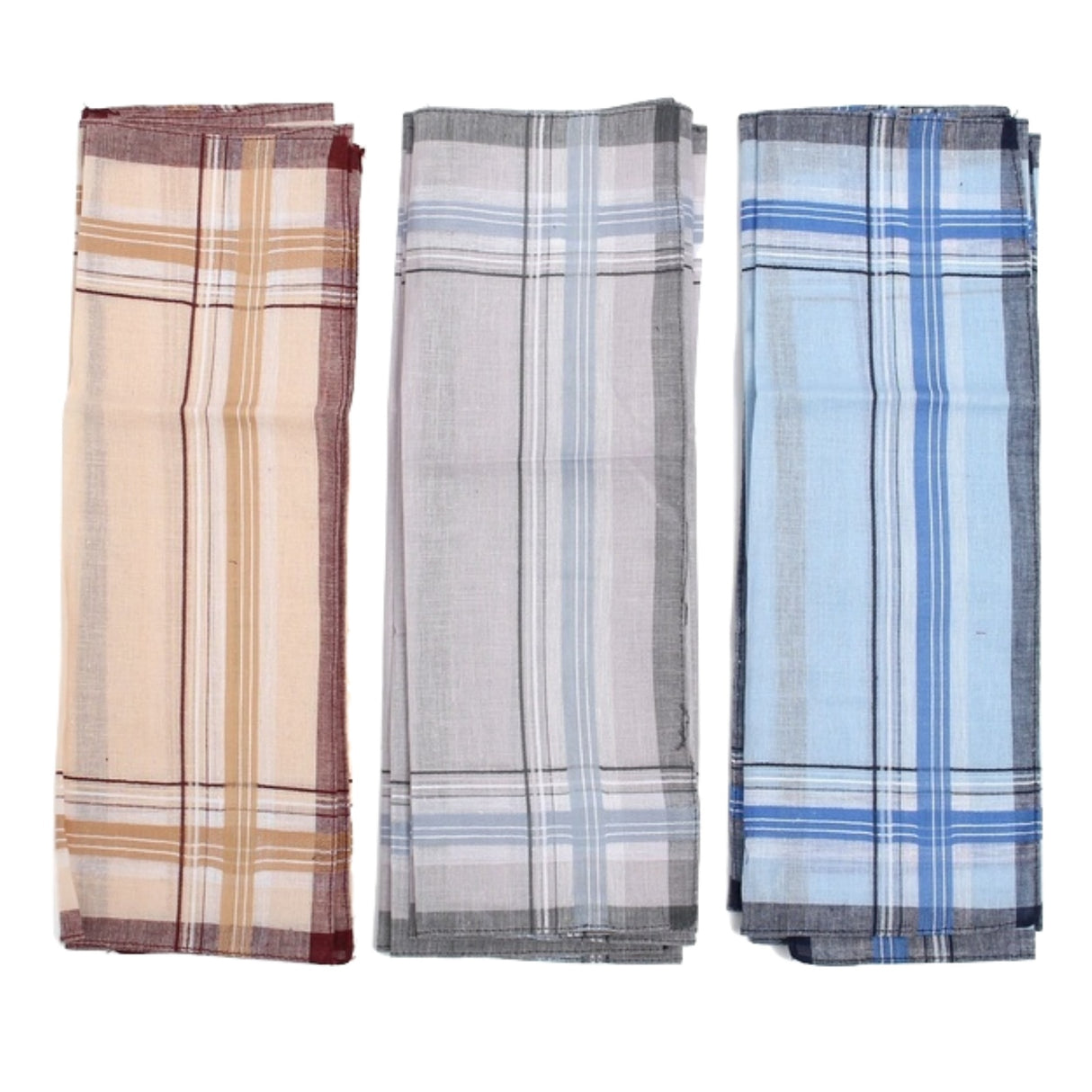 5pc Set Mens Woven Warm Knit Scarf +4 100% Cotton Handkerchiefs Hankies