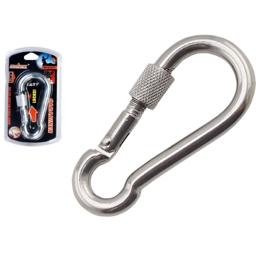 90mm Stainless Steel CARABINER Clip Hook Lockable Mountain Climbing