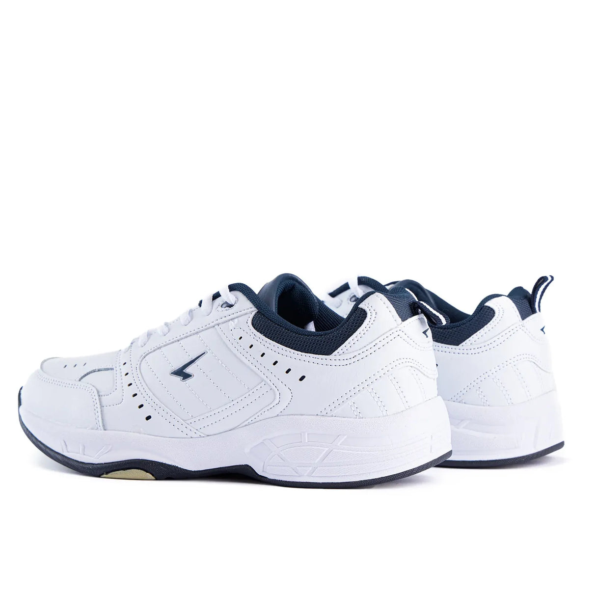 SFIDA Defy Senior Leather Lace Up Cross Trainer Shoes Sneakers in White/Navy