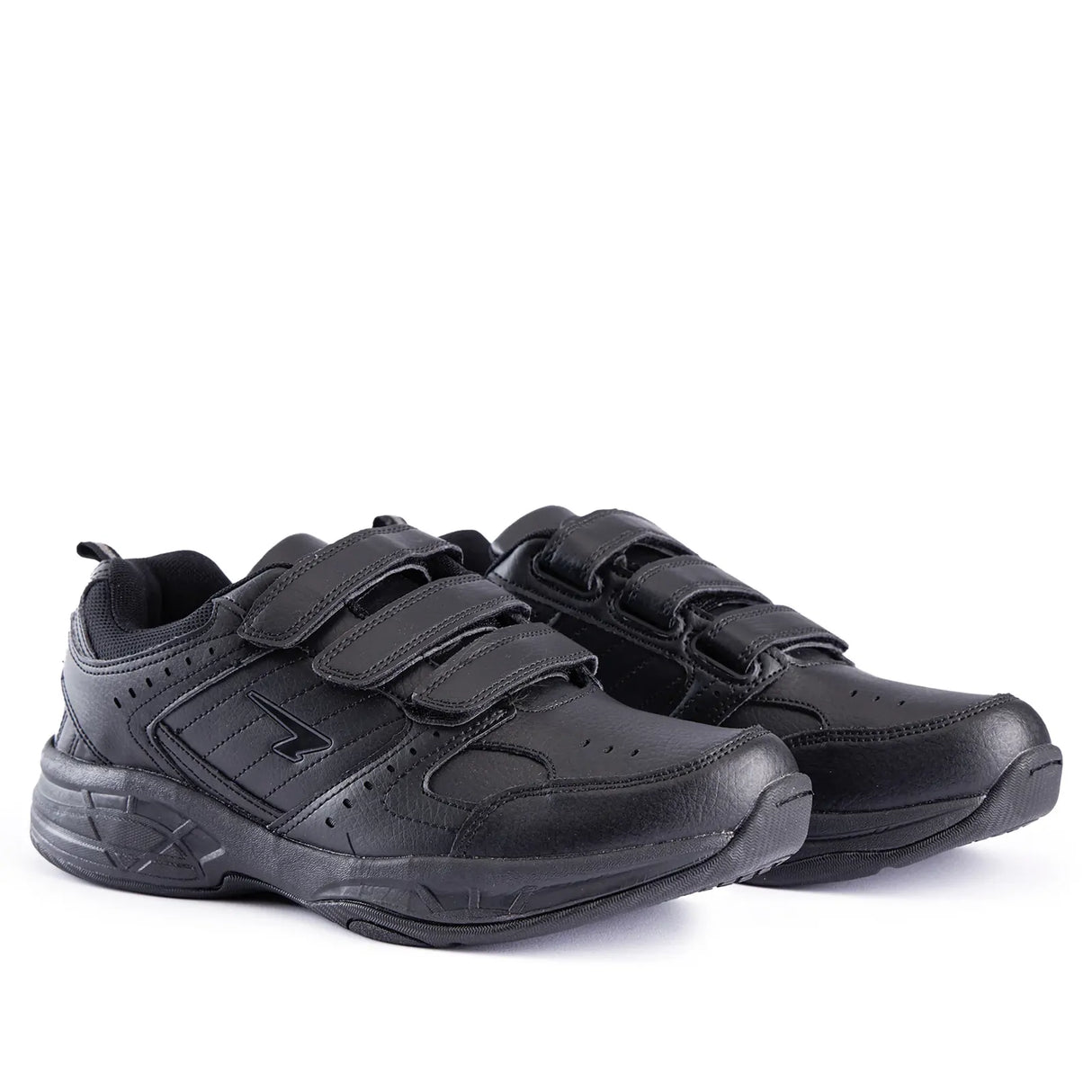 SFIDA Defy Senior Leather V Strap Cross Trainer Shoes Sneakers in Black