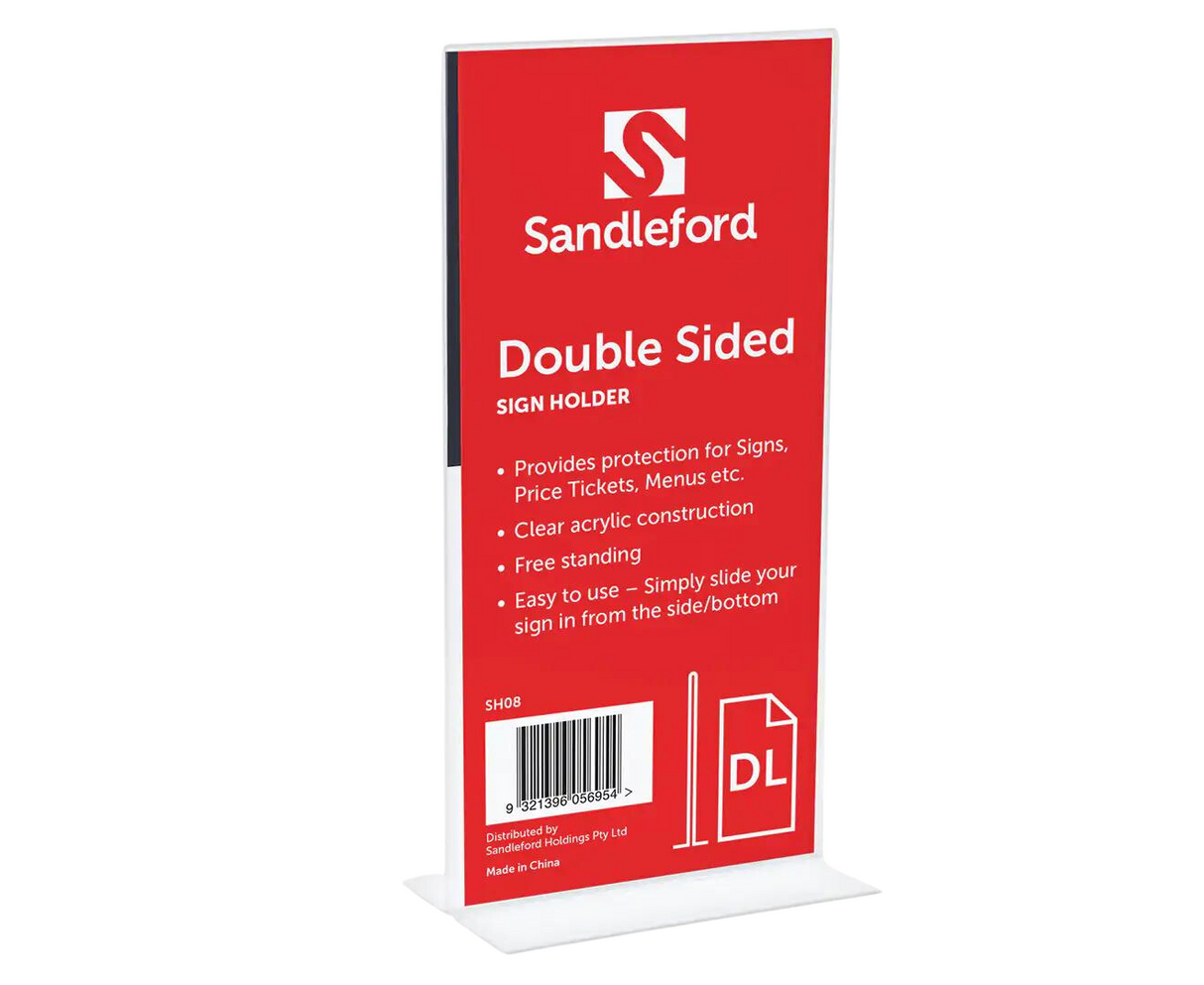 Sandleford DL Double-sided T-Shape Sign Holder Portrait W11cm x D8cm x H22cm