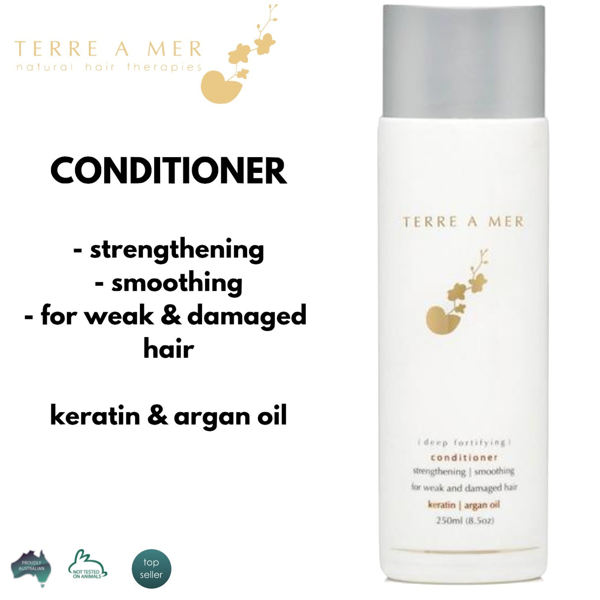 2pcs Set Terre A Mer Deep Fortifying Keratin Hair Shampoo + Conditioner Strengthening Smoothing 250ml