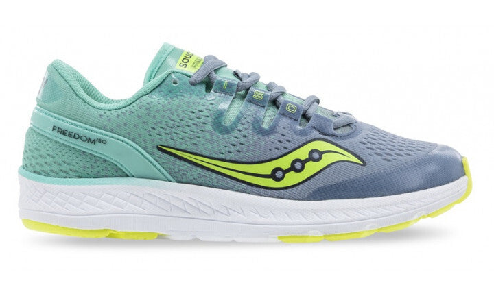 Saucony Girls S-Freedom ISO Shoes Sneakers Runners Running - Grey/Teal