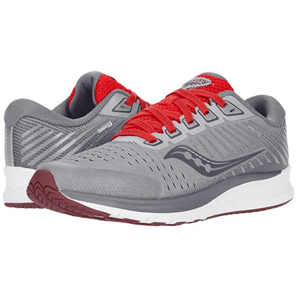 Saucony Big Kid's Guide 13 Sneakers Boys Girls Walking Shoes - Alloy/Red