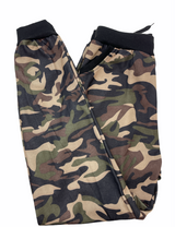 Mens Camouflage Track Pants Fleece Lined Jogger Camo Sweatpants Trackies - Green