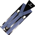 Mens Suspenders Braces Adjustable Strong Clip On Elastic Formal Wedding Slim - Grey