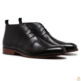 JULIUS MARLOW SPIKE Leather Boots Dress Work Formal Business Shoes Chukka - Black