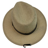 SCALA Safari Hat with Ribbon Band Brim Fedora Panama Style - Sand