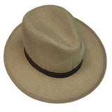 SCALA Safari Hat with Ribbon Band Brim Fedora Panama Style - Sand