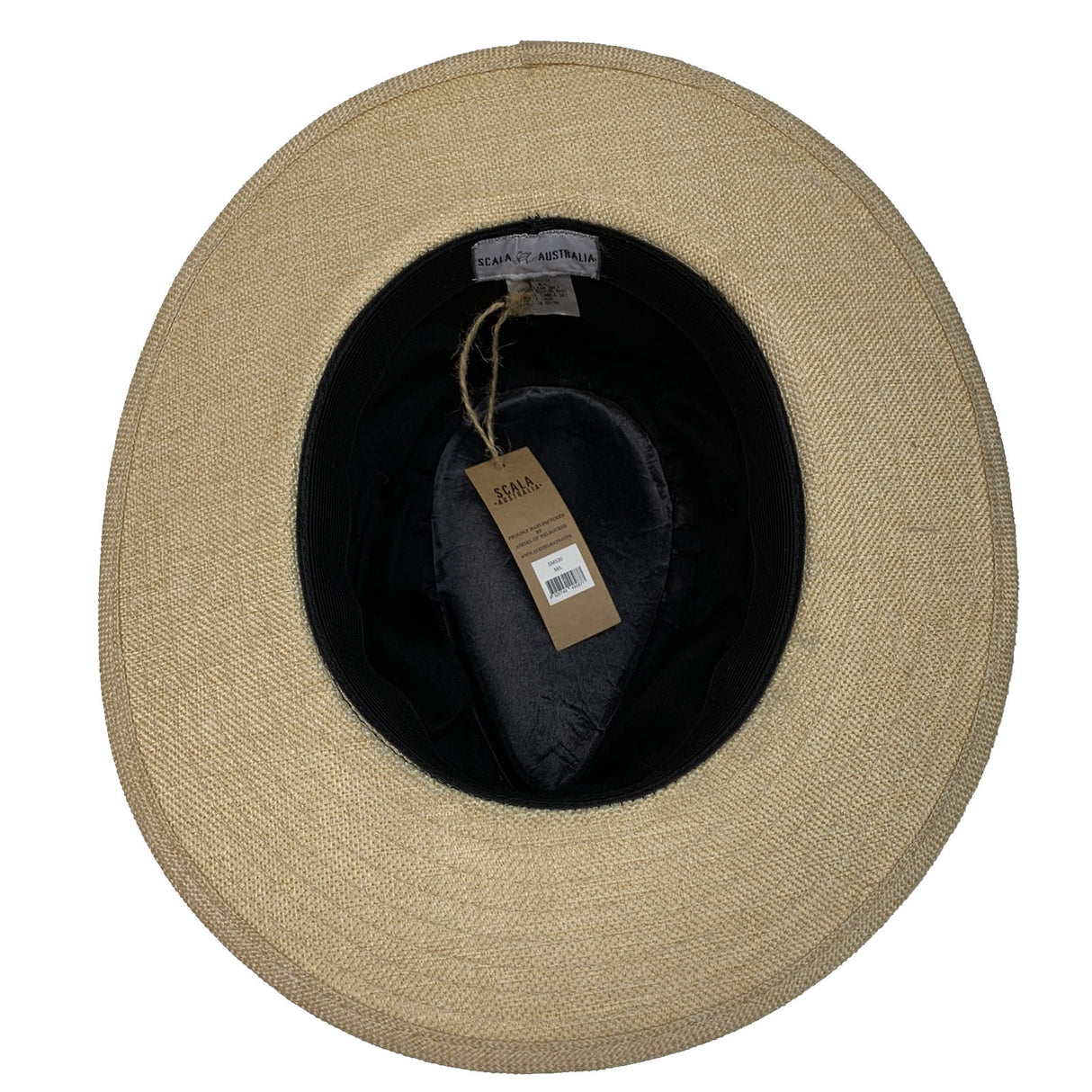 SCALA Safari Hat with Ribbon Band Brim Fedora Panama Style - Sand