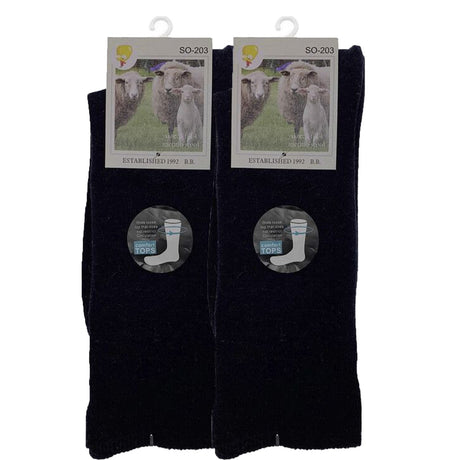 Merino Wool Mens Loose Top Thermal Socks Diabetic Comfort Circulation - 2 Pairs